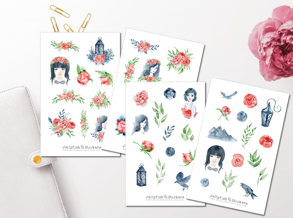 Girls and Crows Sticker Set